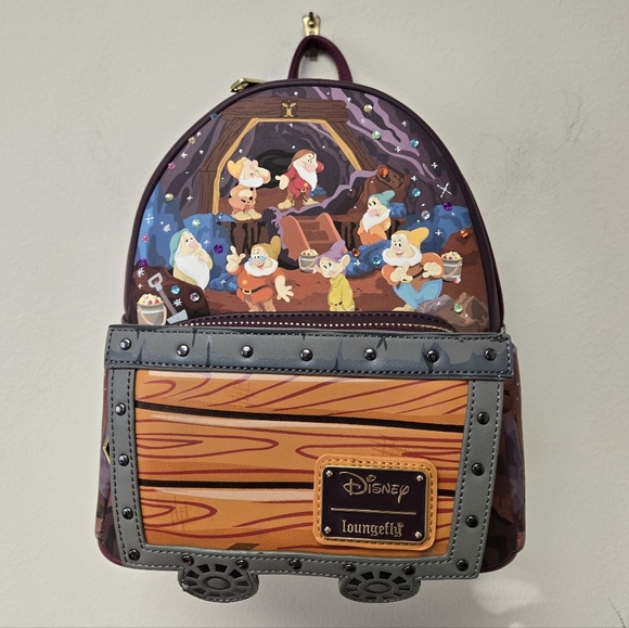 Loungefly Disney Snow White Seven Dwarfs Mine Cart Backpack
